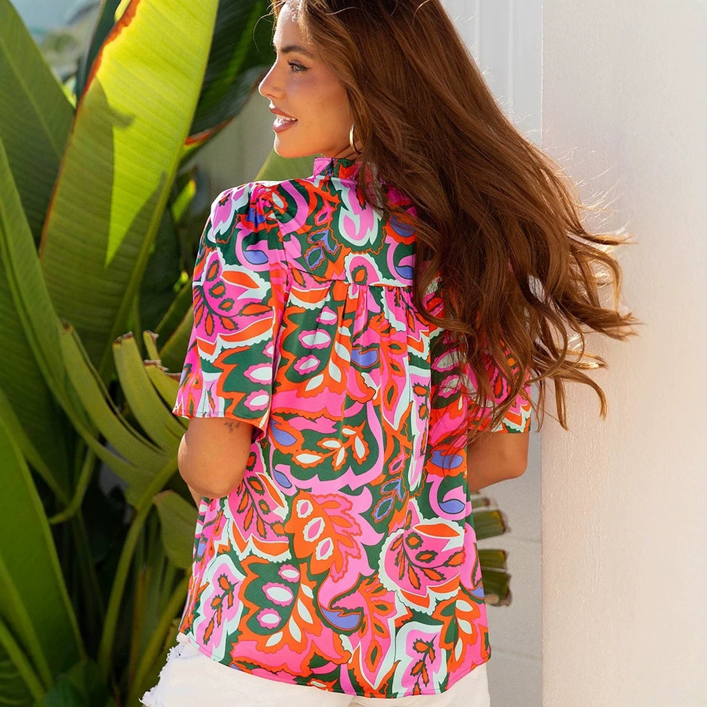 Fashion Versatile Printed Chiffon Blouse For Women