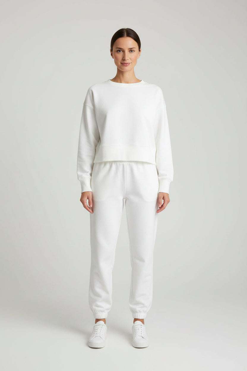 Solid Color Long Sleeve Knit Two-Piece Casual Lounge Set
