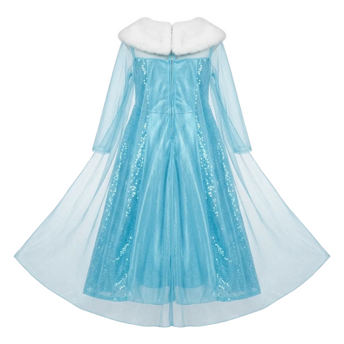 Women's Plain Princess Costume – Halloween Stage Performance Dress - Back Side