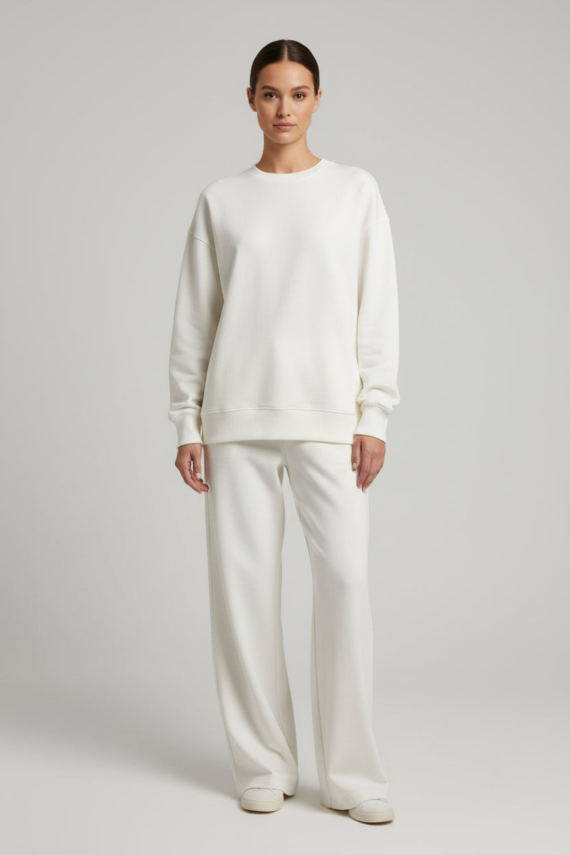 Women's Solid Color Long Sleeve Top & Pants Two-Piece Set